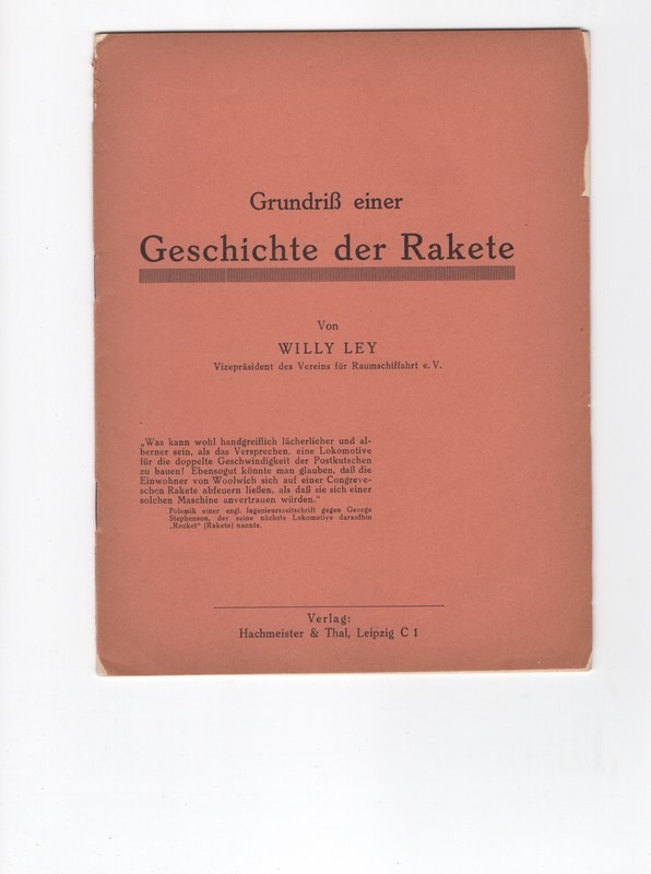 Cover of Grundriß Einer Geschichte Der Rakete.