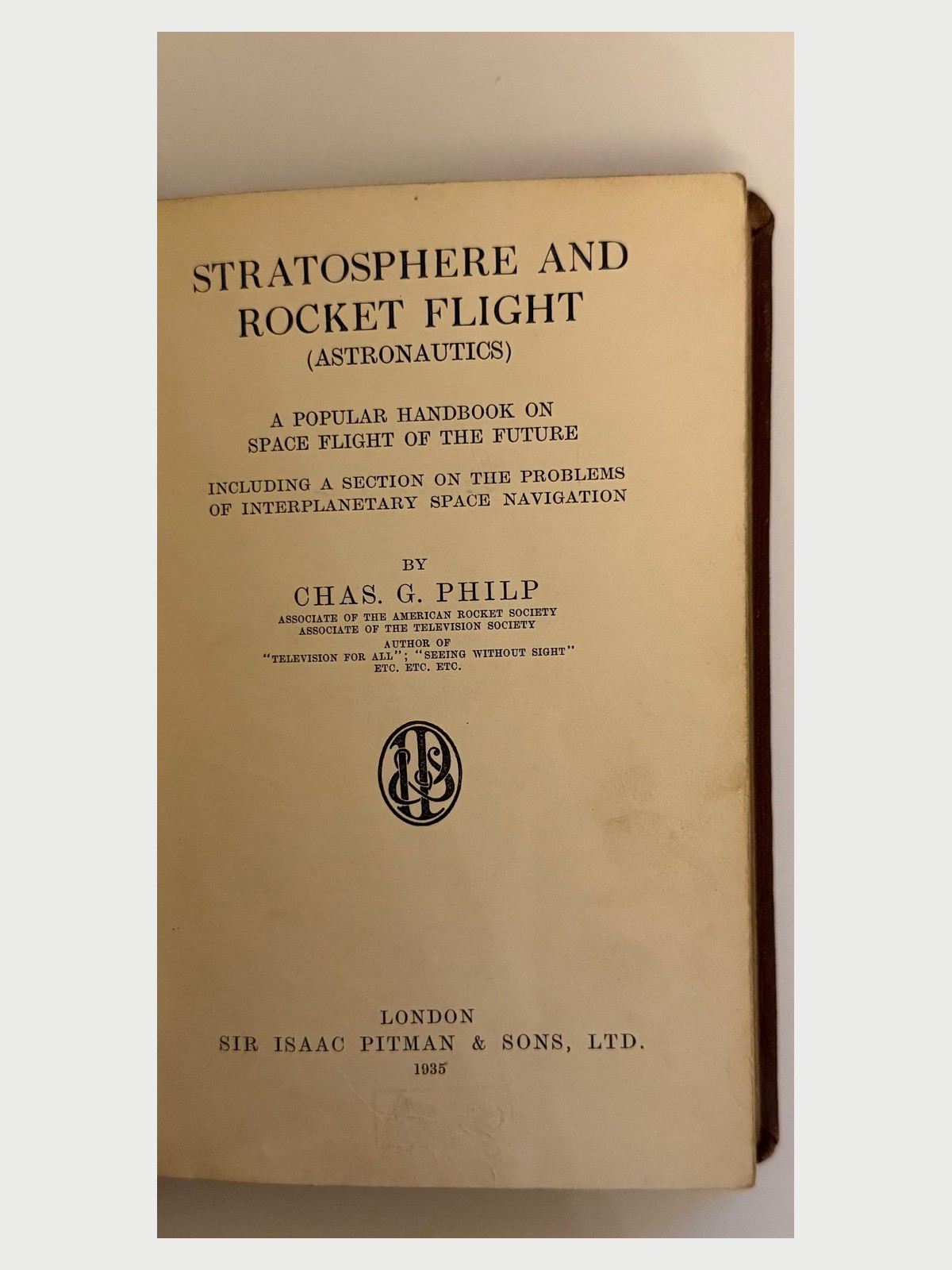 Title page of the second edition of Stratosphere And Rocket Flight (Astronautics).