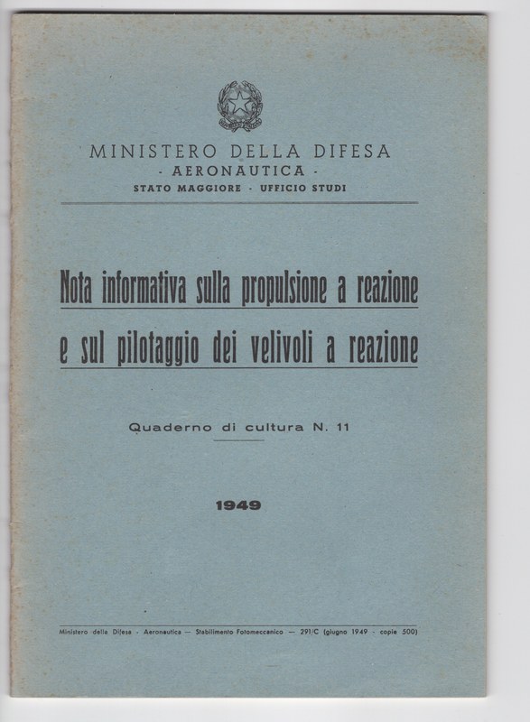 Cover of Nota Informativa Sulla Propulsione A Reazione E Sul Pilotaggio Dei Velivoli A Reazione.