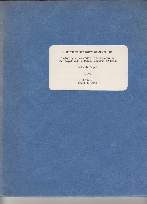 Cover of A Guide To The Study Of Space Law.