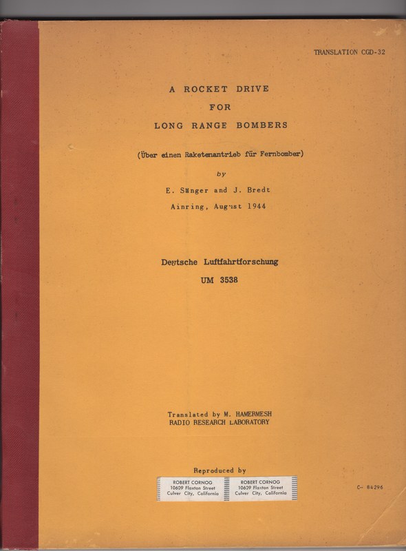 Cover of A Rocket Drive For Long Range Bombers.