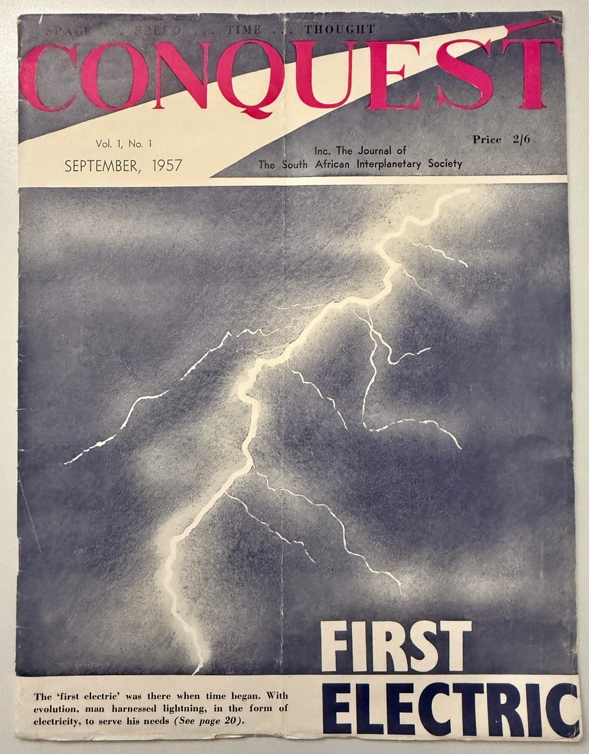 Cover of Conquest, Vol. 1, No. 1, September 1957, journal of the South African Interplanetary Society