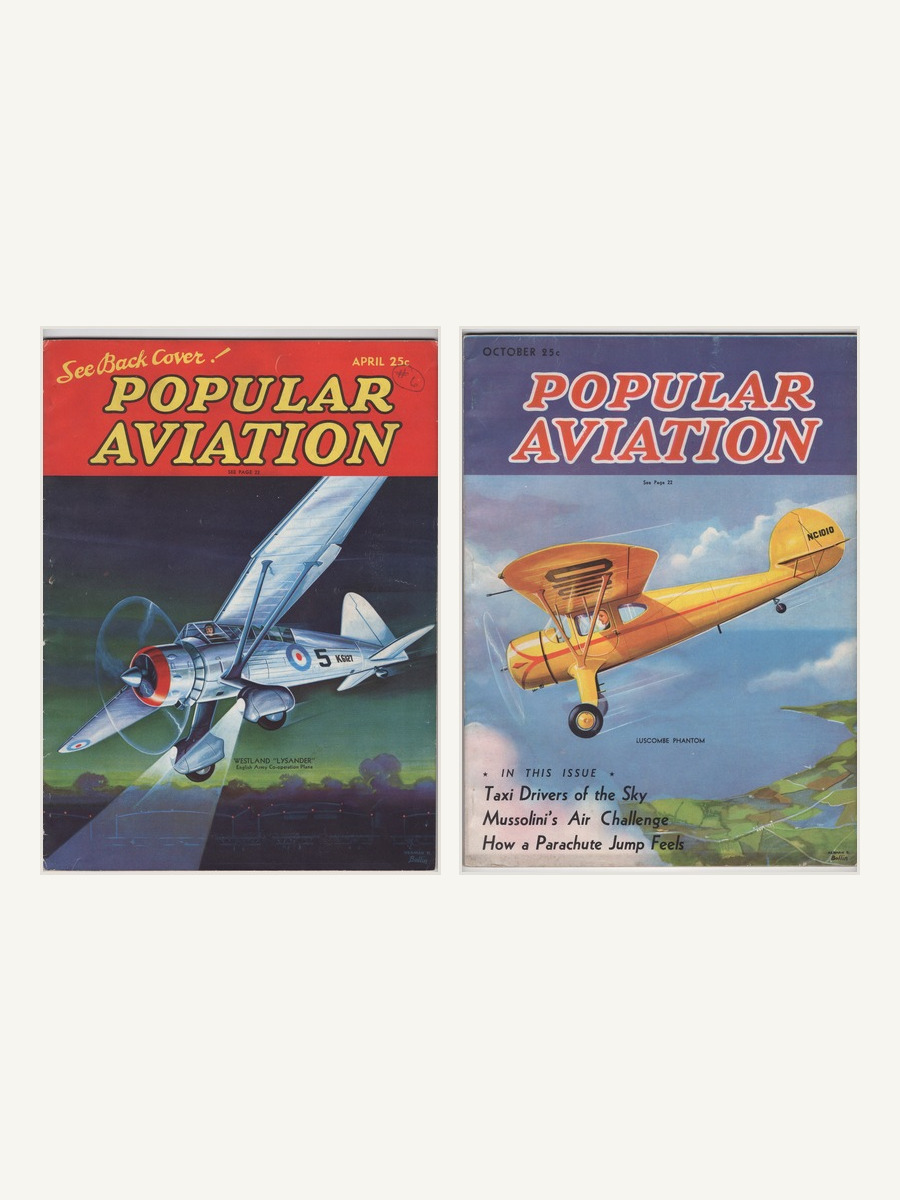 Covers of Popular Aviation, April 1937 and October 1937