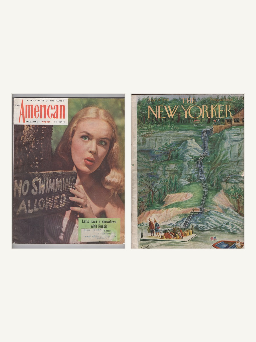 Covers of The American Magazine, August 1947, and The New Yorker, July 24, 1948