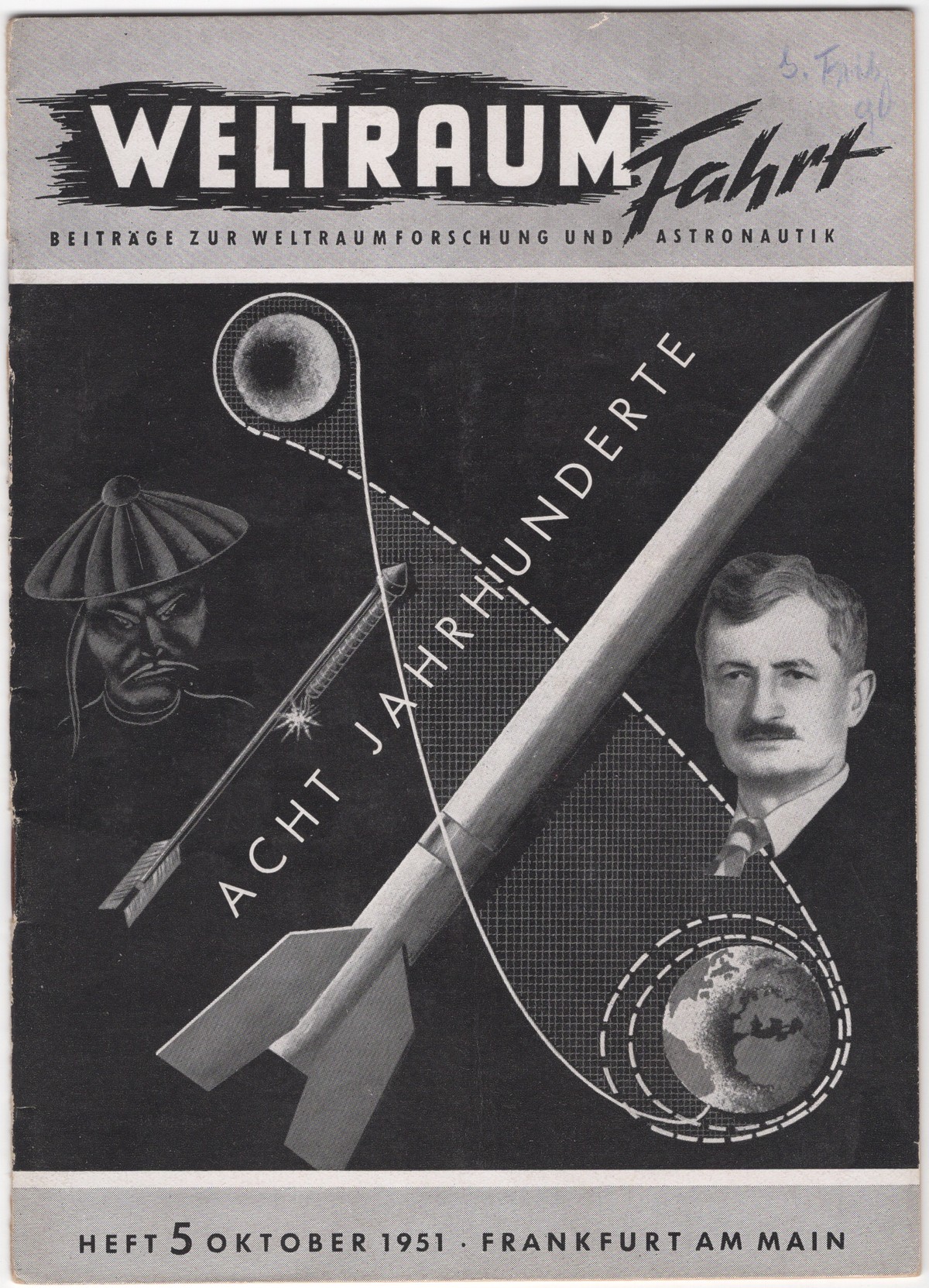 Cover of Weltraumfahrt, Heft 5, October 1951