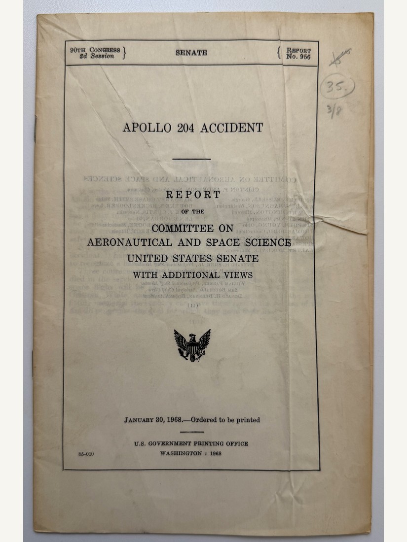 Apollo 204 Accident, Senate Report No. 956, 90th Congress, 1968