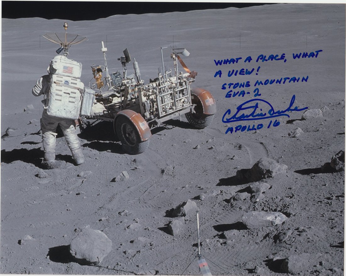 Apollo 16 EVA 2 — Signed Charlie Duke