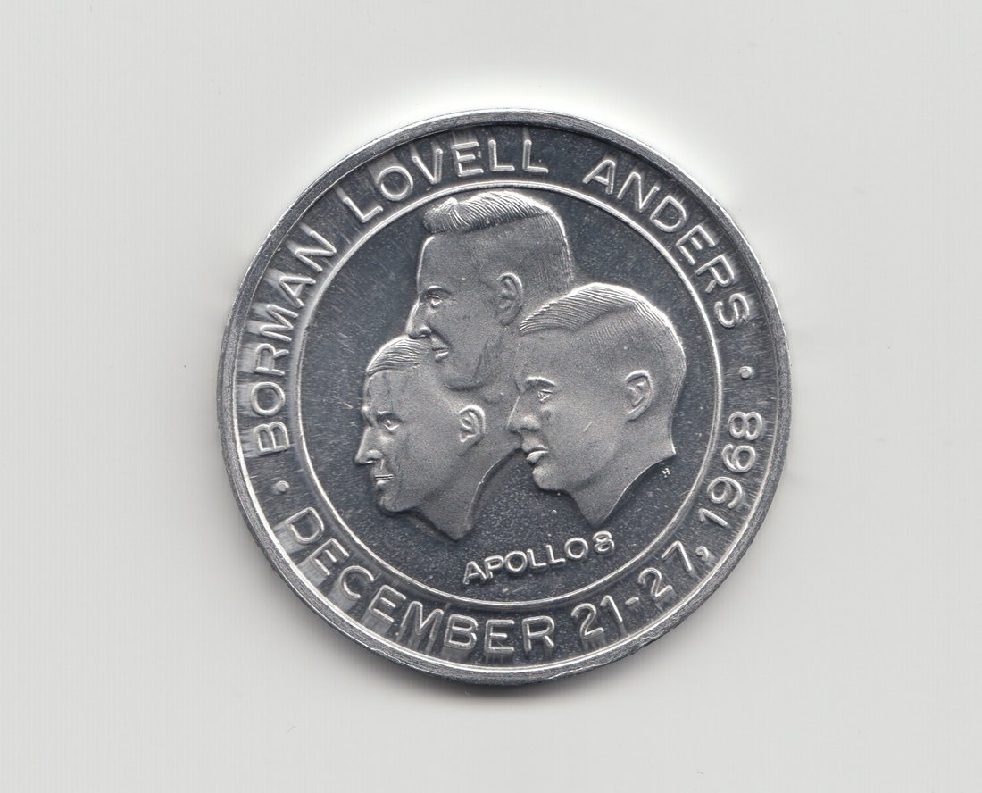 Apollo 8 MFA Medallion Containing Flown Metal