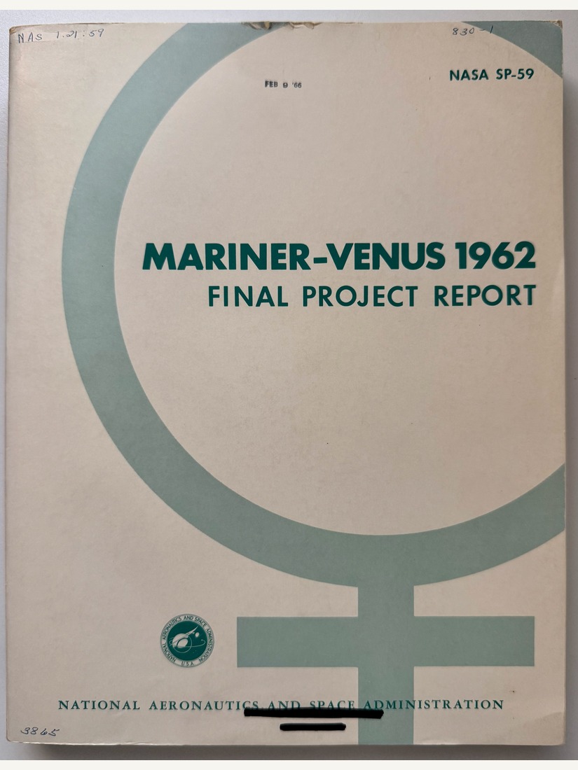 Mariner-Venus 1962: Final Project Report, NASA SP-59, 1965