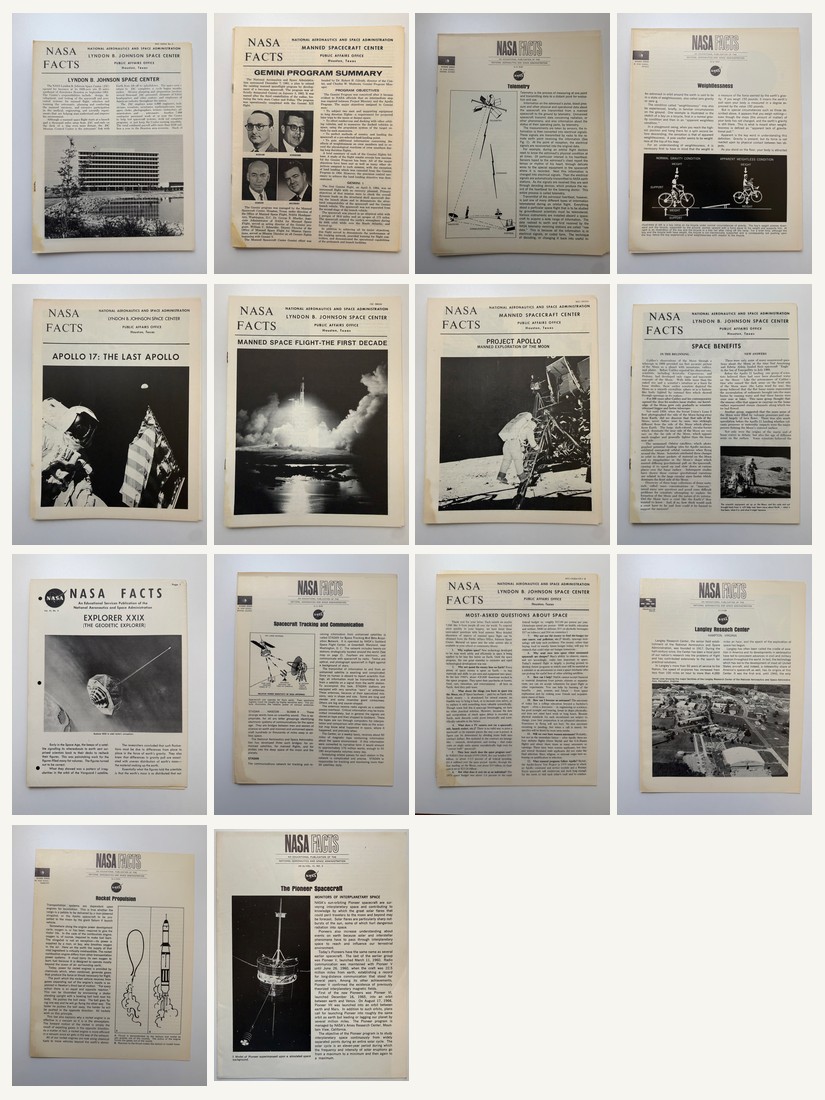 Lot of 14 NASA Facts informational sheets