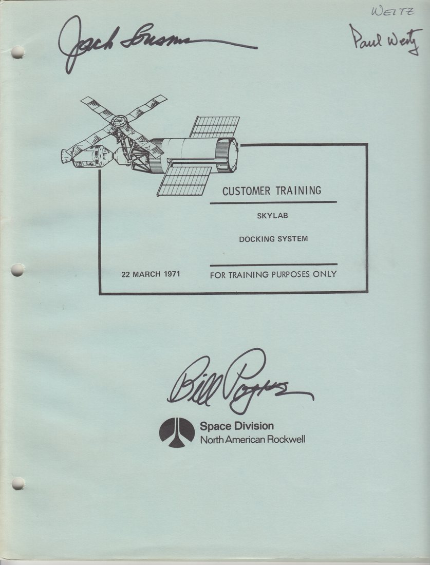 Skylab Docking System Manual, Signed by the Pilots of Skylab I, II, and III