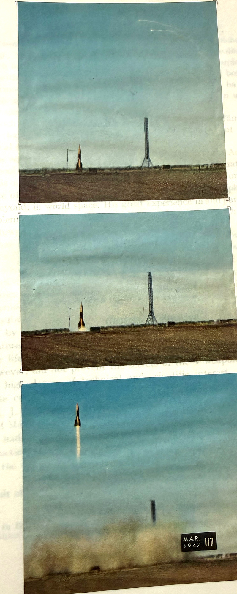 Owner's insert: three color launch photographs, March 1947