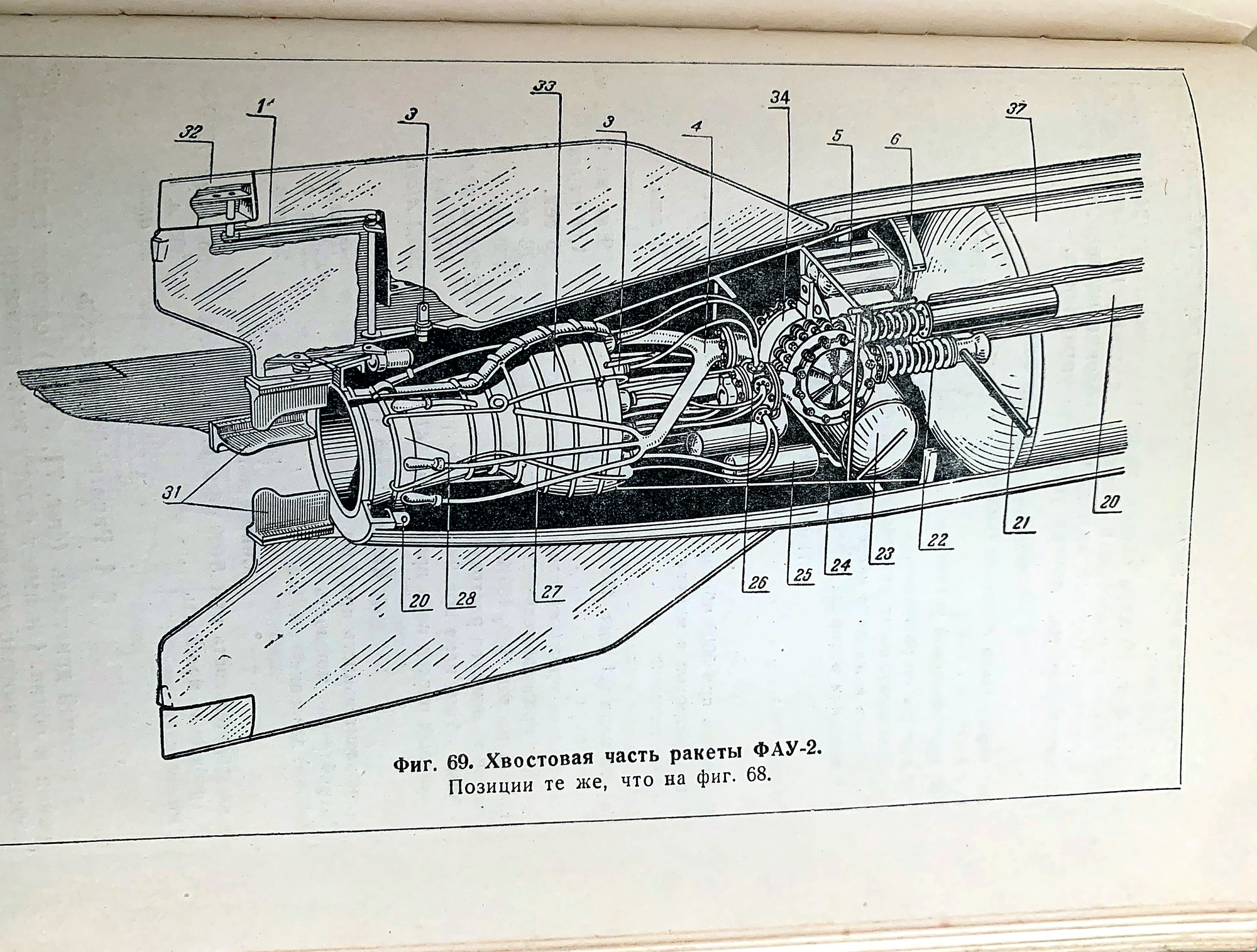 Same V-2 cutaway, reset for the Soviet edition, Fig. 69