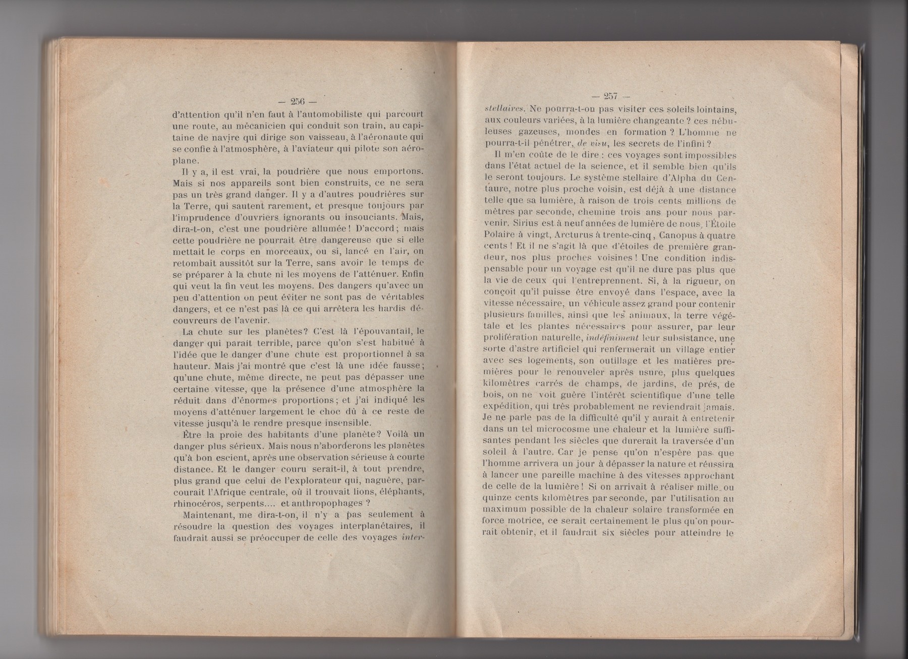 Chapter XI, Conclusion, 1916 edition, p. 256-257, the generation-ship passage and Alpha Centauri distance figures