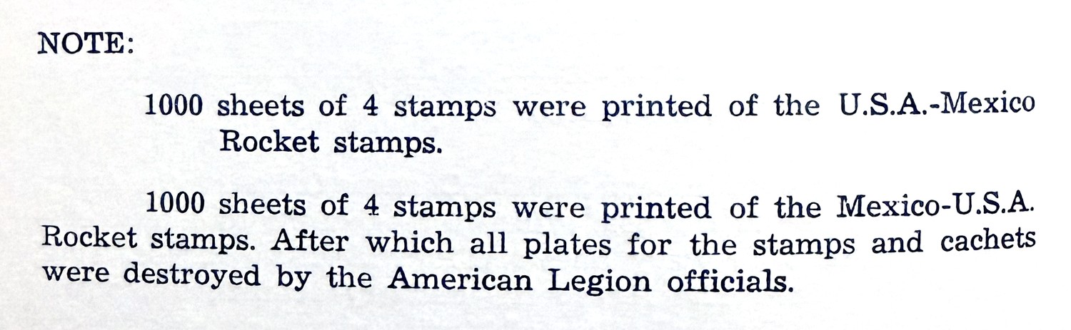 Colophon note: 1000 sheets of 4 stamps printed per direction, plates destroyed after printing