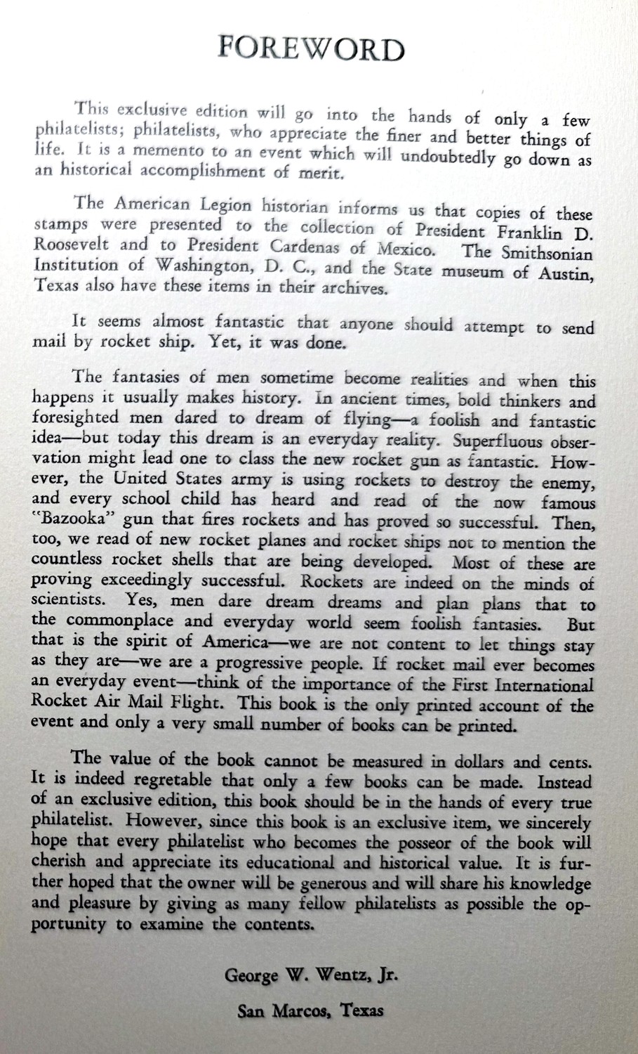 Foreword page referencing the Bazooka gun and rocket shells being developed